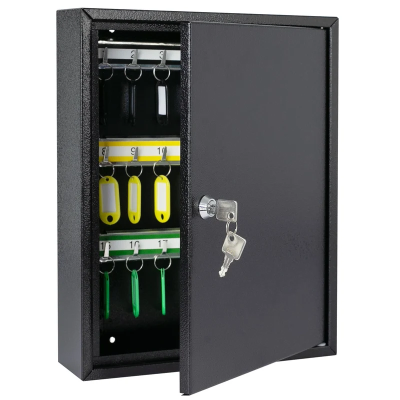 Schlüsselschrank groß aus Stahl, abschließbarer Schlüsselkasten für Büro, Verwaltung oder Fuhrpark, HMF, 13500, 42-1170 Schlüsselhaken