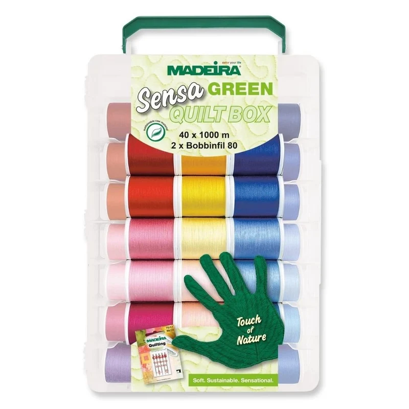 Madeira Smartbox Sensa Green 40 Quilt- & Stickgarn 40x 1000m & Quilting Nadeln