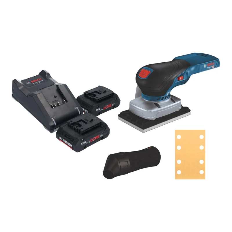 Bosch GSS 18V-13 Professional Akku Schwingschleifer 18 V 100 x 110 mm + 2x ProCORE Akku 4,0 Ah + Ladegerät